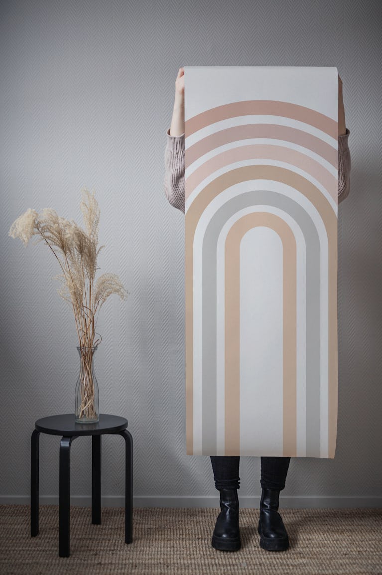 Boho Rainbow Blush Pink wallpaper roll
