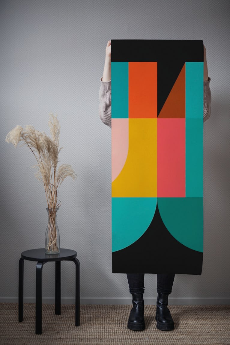 Colorful figures 1 wallpaper roll