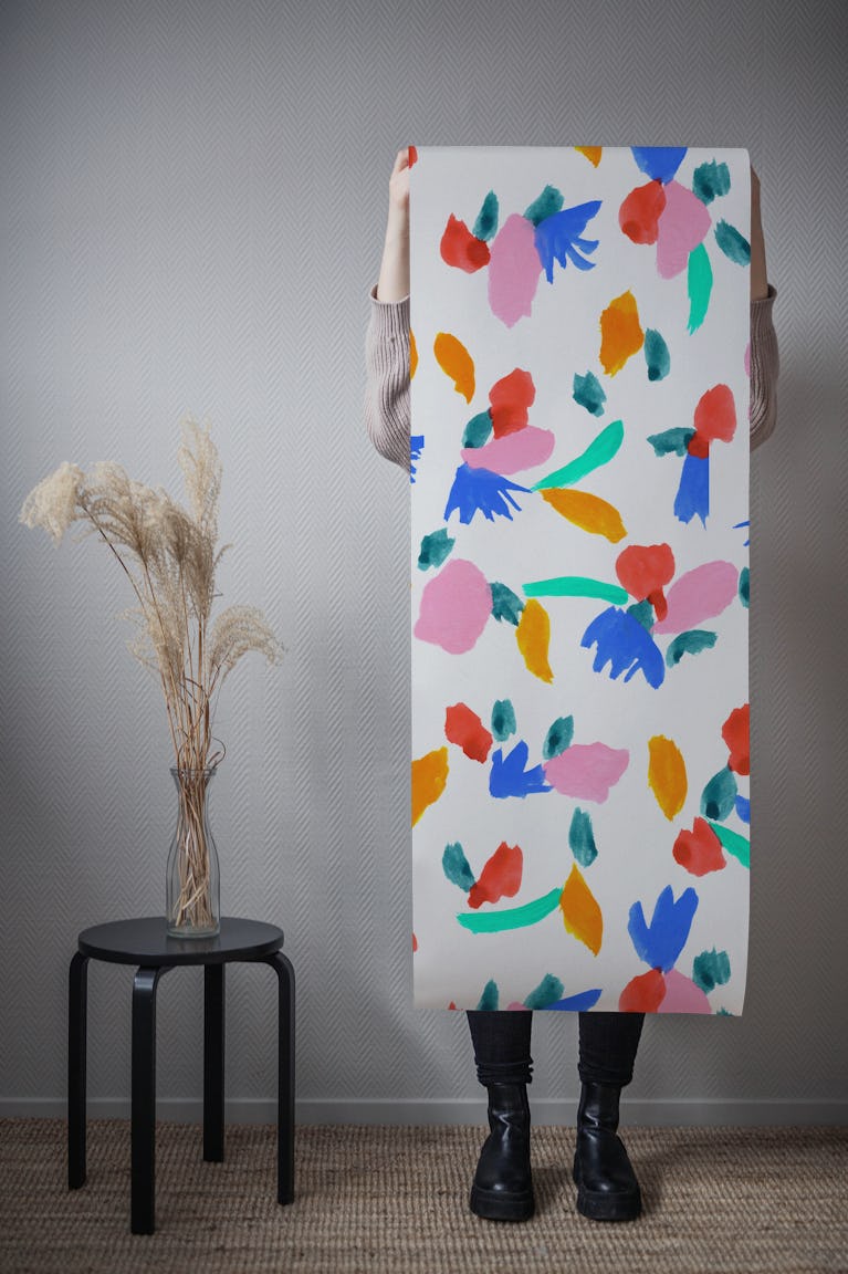 Spring Flowers pattern wallpaper roll