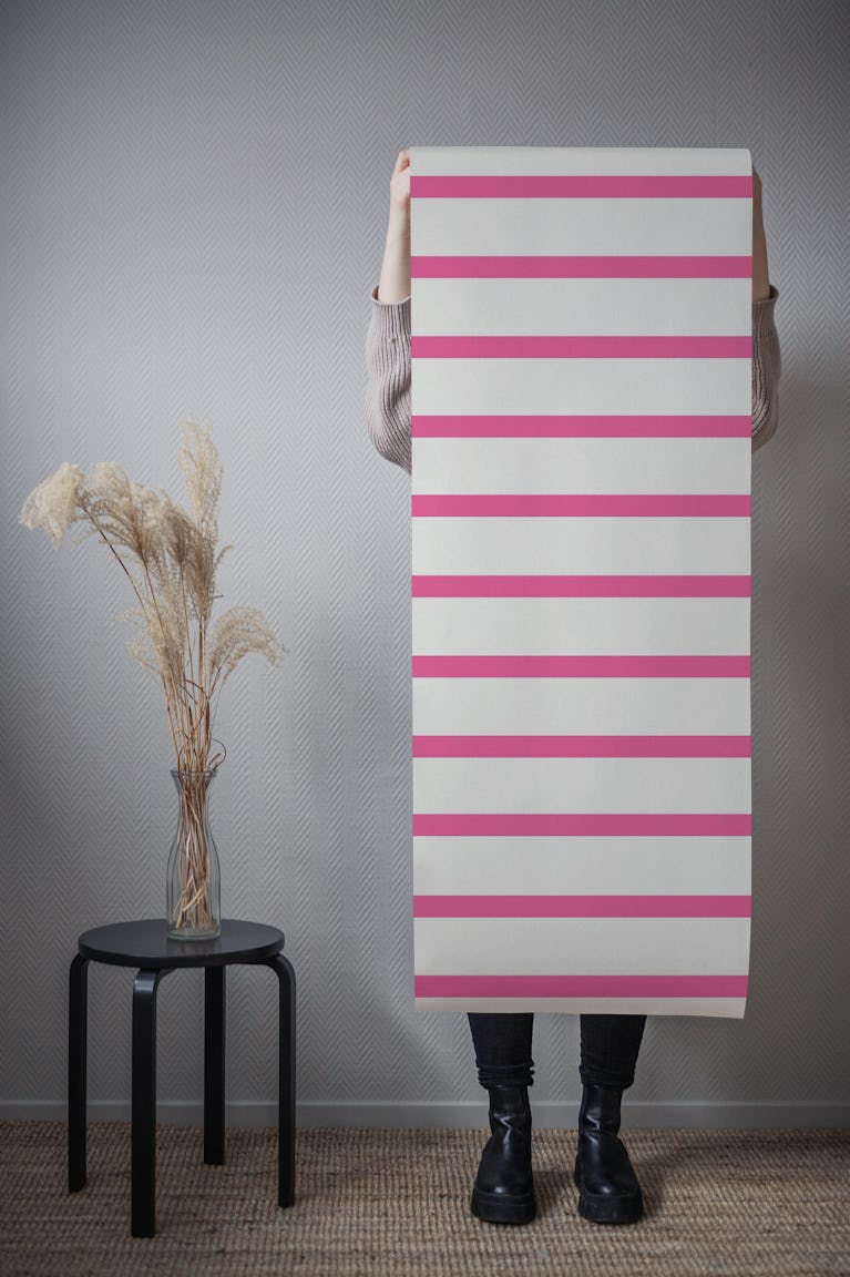 Stripes Fuchsia wallpaper roll