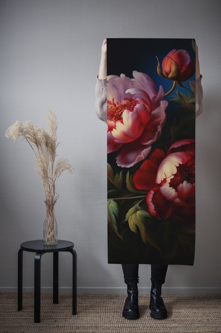 Moody Opulent Baroque Flowers Garden wallpaper roll