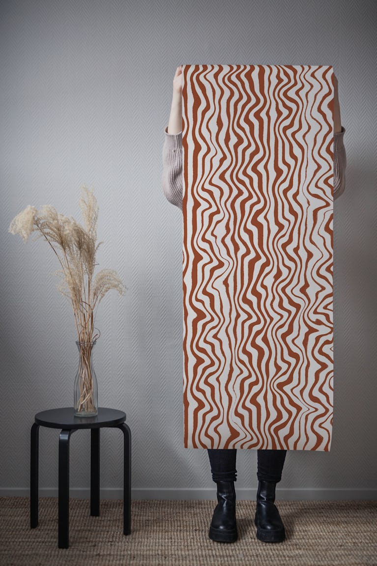 Liquid Beige Stripes Pattern wallpaper roll