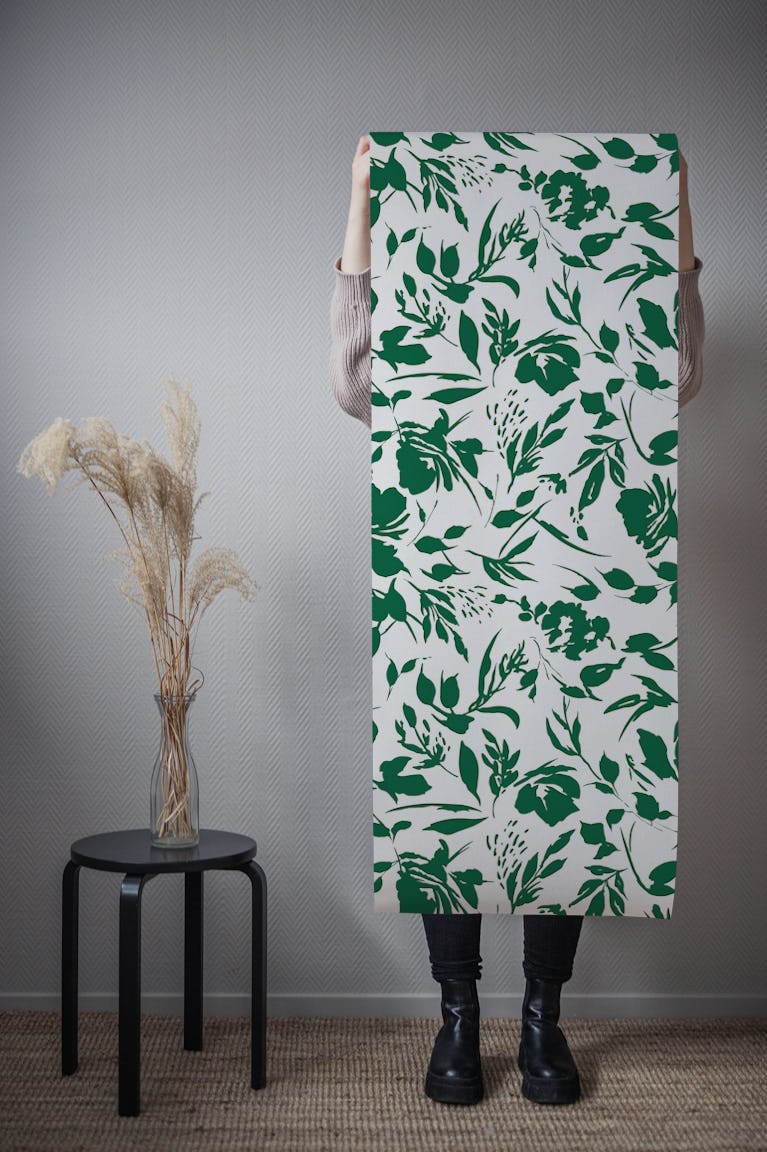 Monochrome wild garden wallpaper roll