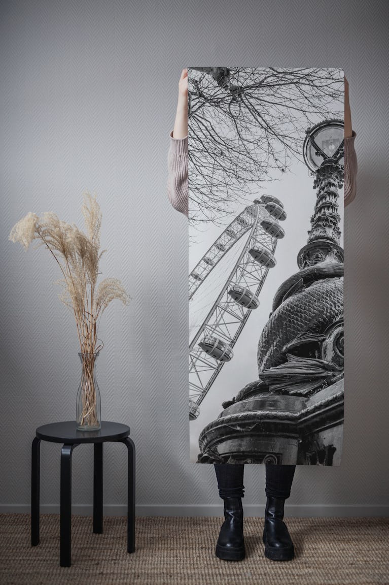 London eye and Street lamp wallpaper roll