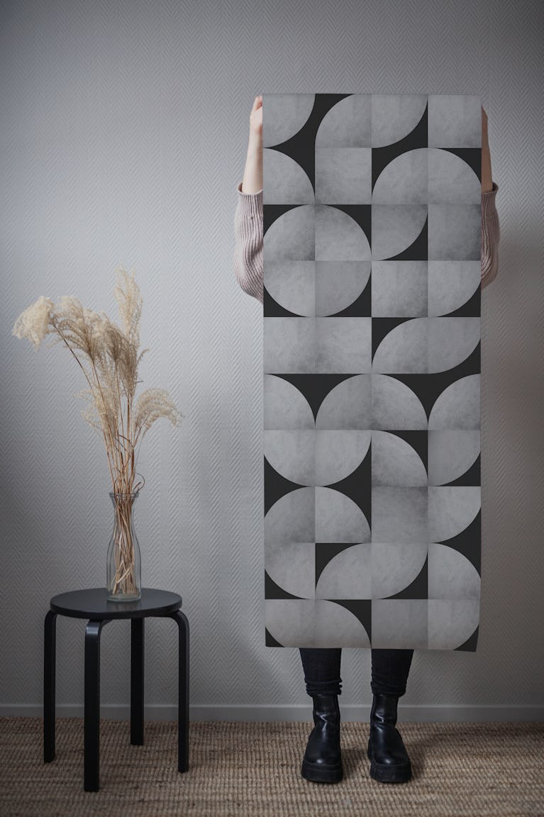 Mid-Century Concrete Mosaic wallpaper roll