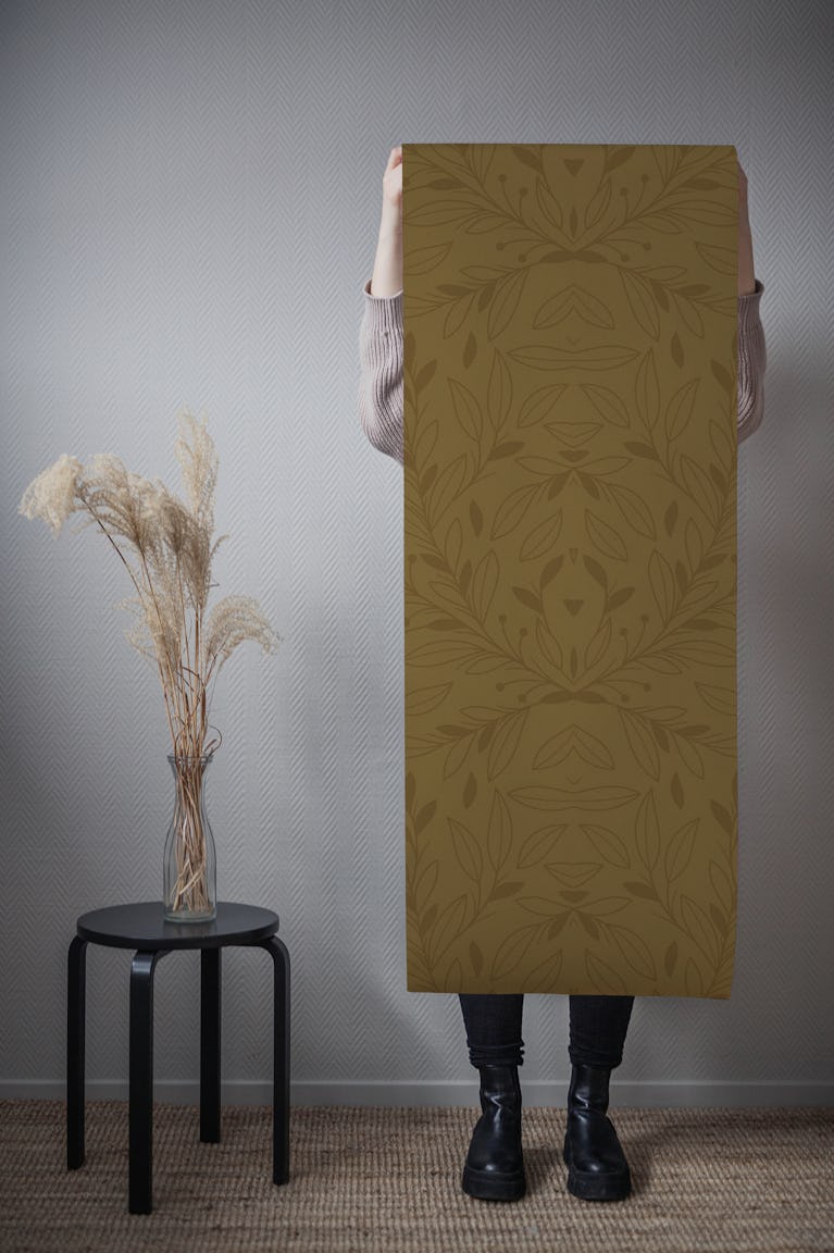 FLORAL BROWN LEAF wallpaper roll