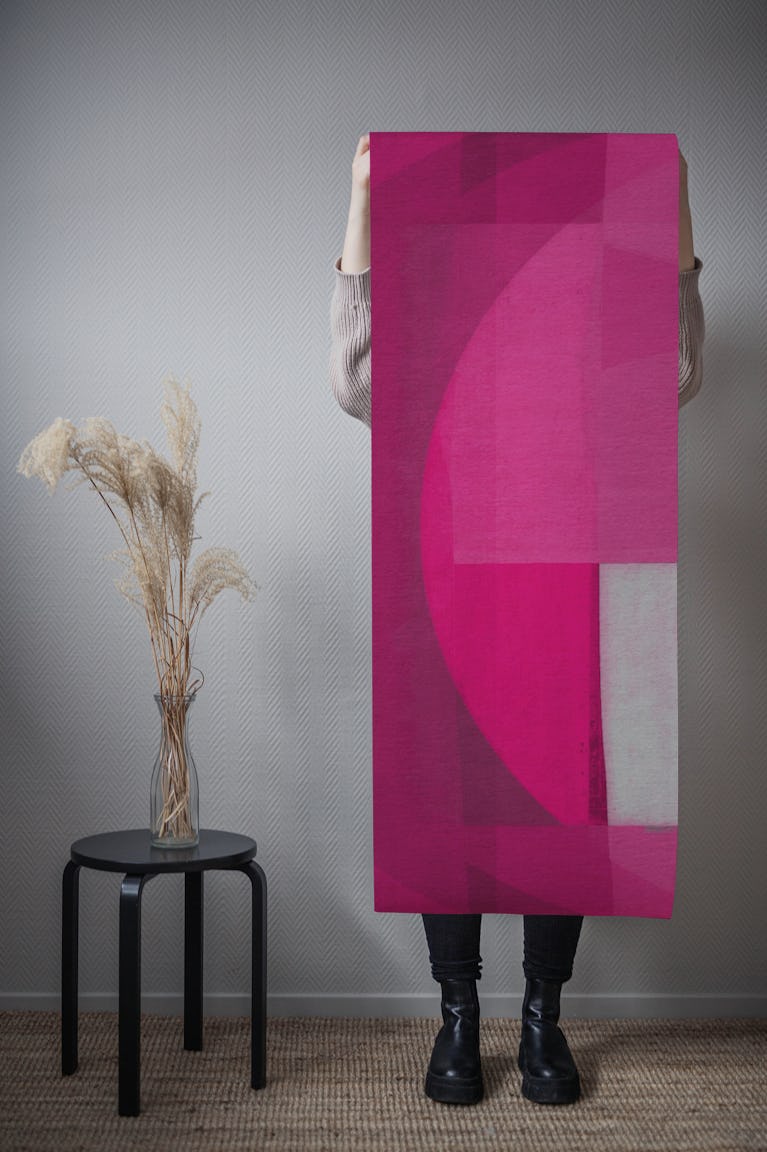 Bauhaus Background Magenta wallpaper roll