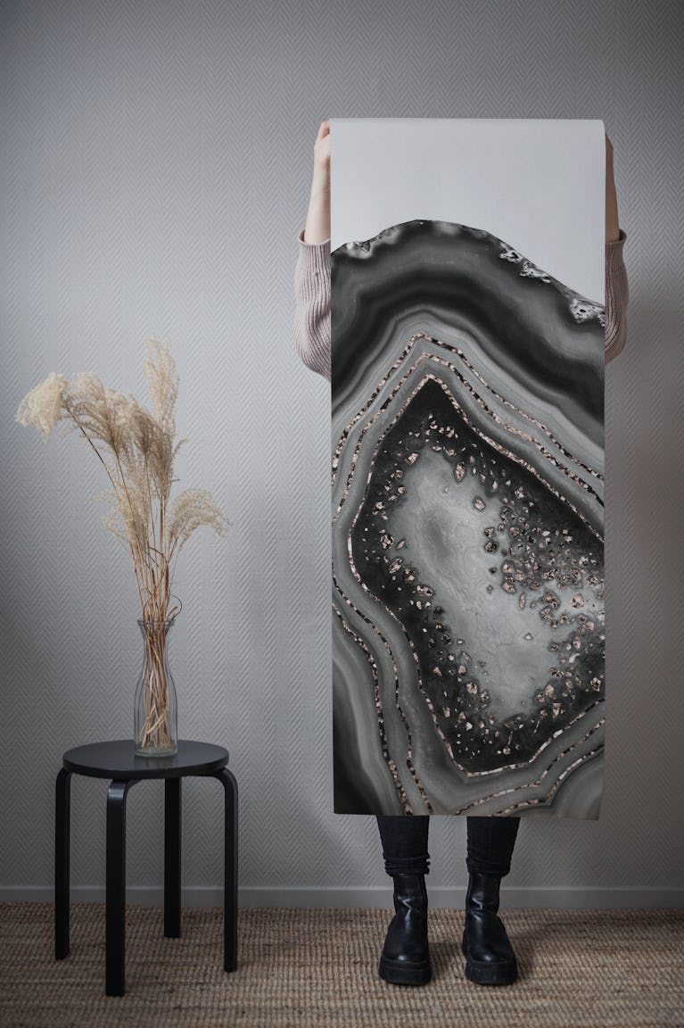 Agate Rose Gold Glitter Glam 5 wallpaper roll