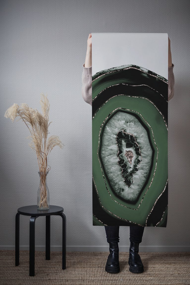 Green Black Agate 1 wallpaper roll