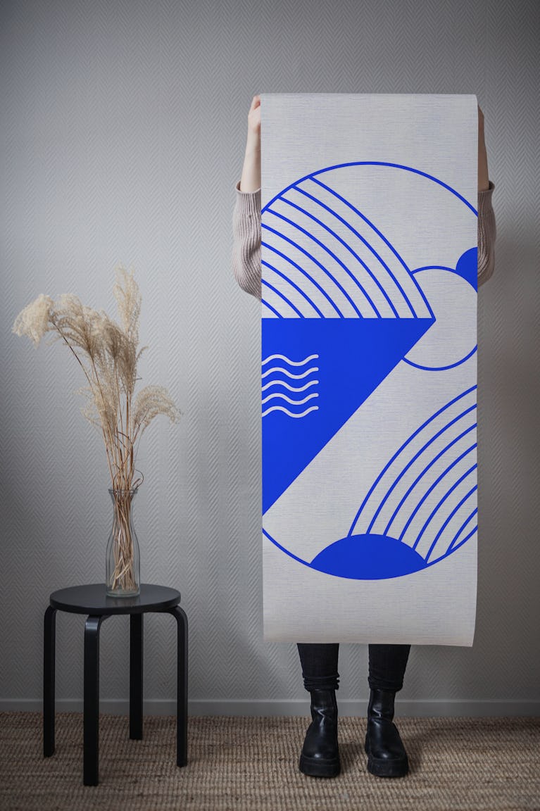 50s Cosmic Dream Explorer Blue wallpaper roll