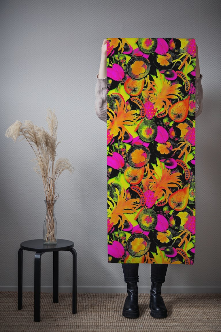 80s Tropical Neon Pop Pattern wallpaper roll