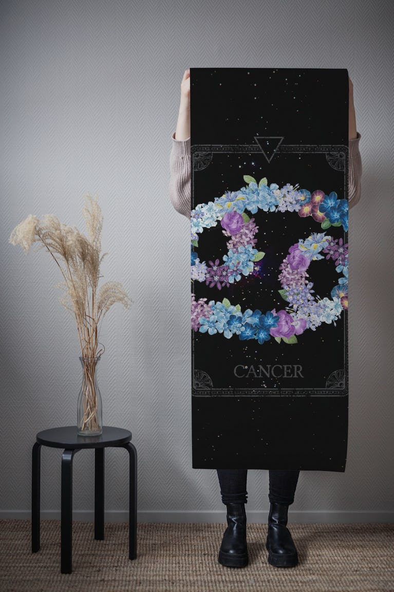 Floral Zodiac Sign: Cancer wallpaper roll