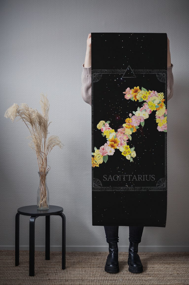 Floral Zodiac Sign: Sagittarius wallpaper roll