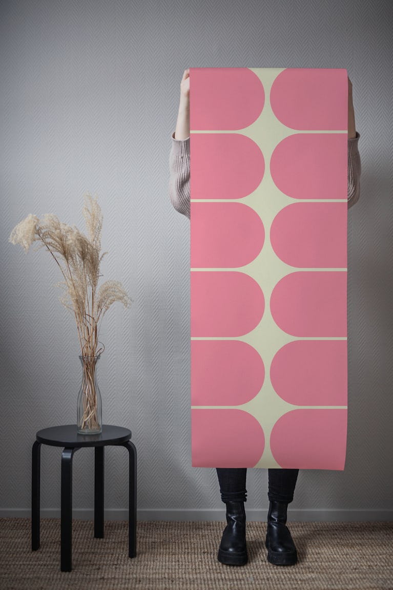 Pink Mid-Century Pebbles Abstract Vintage Geo wallpaper roll