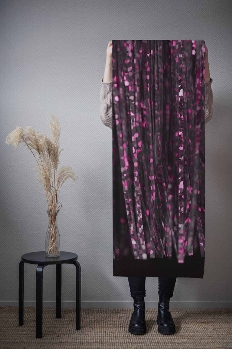 Holographic Pink Tinsel Glam 1 wallpaper roll