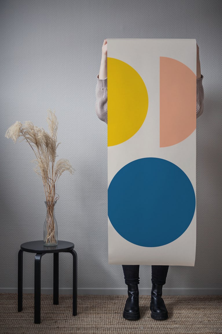 Minimal Mid Century Modern Large Geometry wallpaper roll