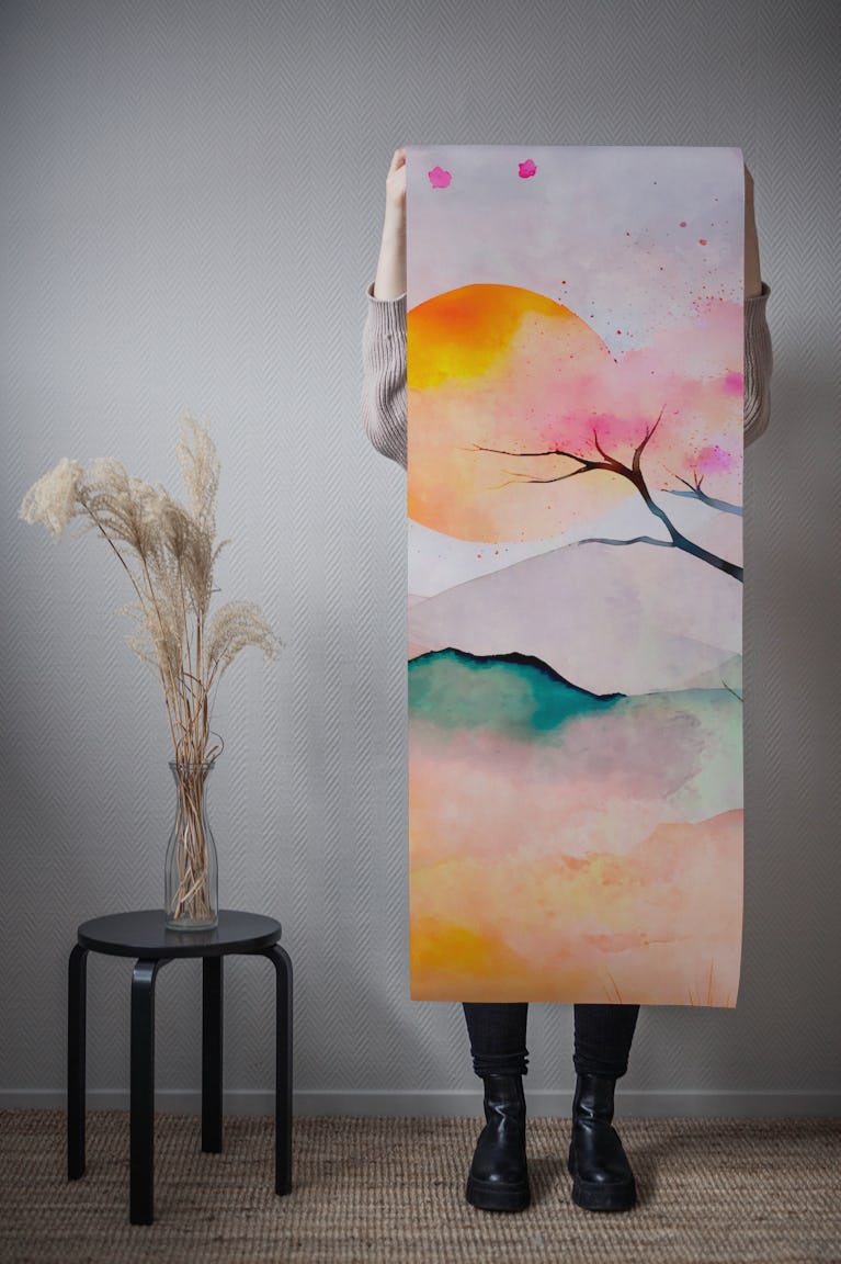 Japanese Surrealism Garden Landscape wallpaper roll