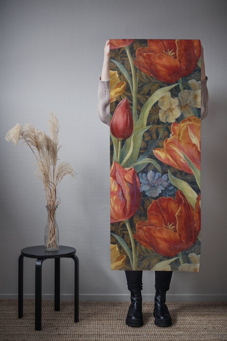 My Love forevermore Vintage Tulips Mural wallpaper roll