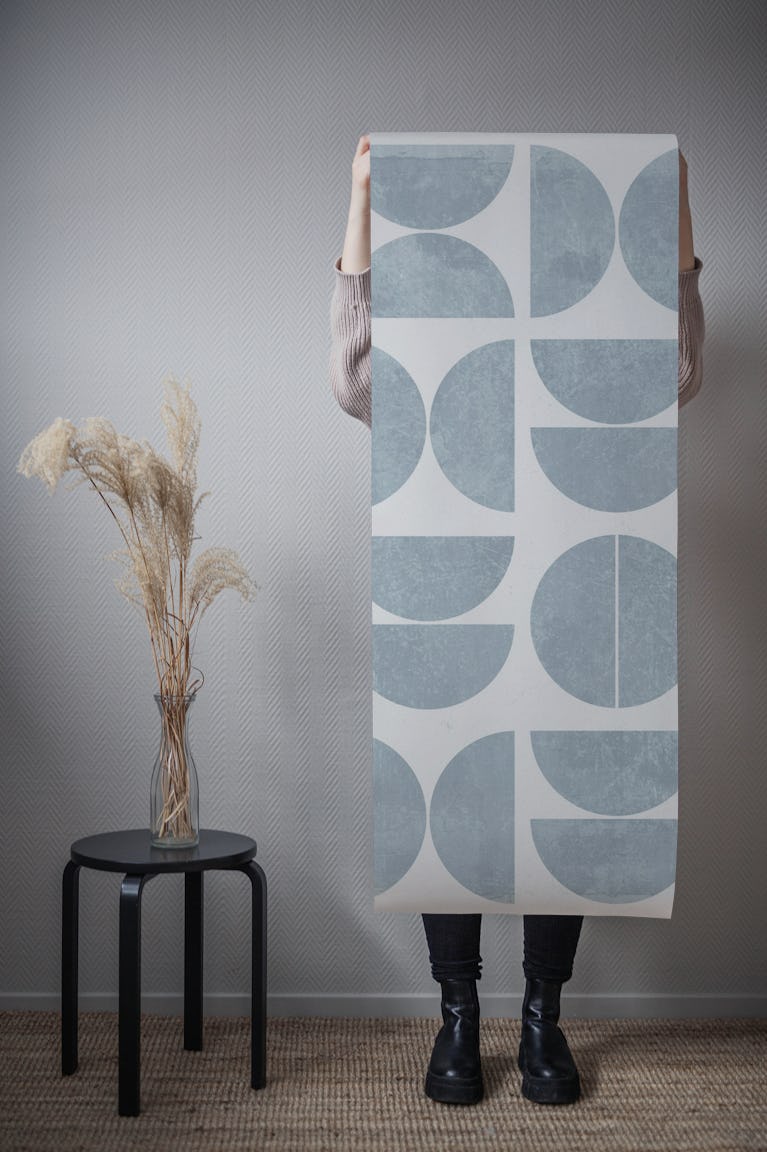 Modern Grey Mid-Century Contemporary Geo wallpaper roll