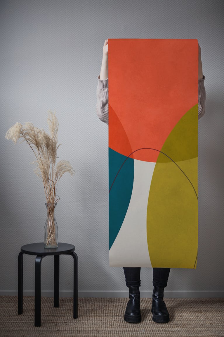 Colorful abstract shapes 3 wallpaper roll