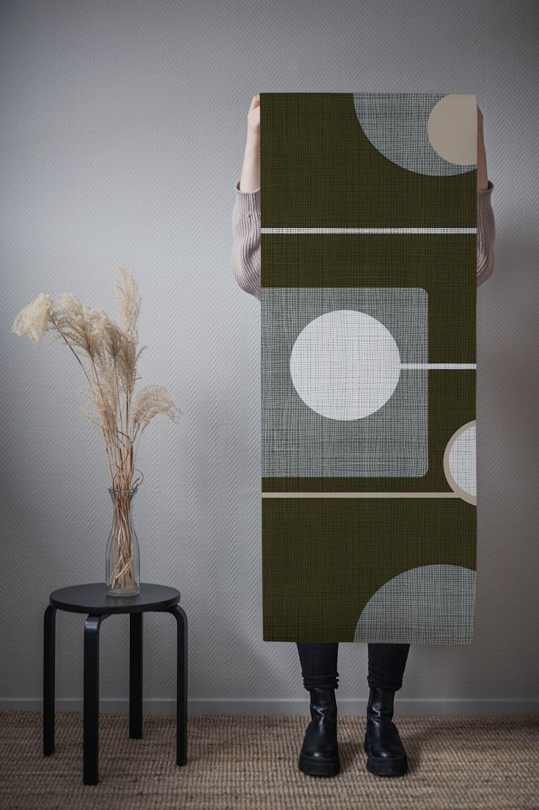 Mid-Century Style Motif Beige neg. wallpaper roll