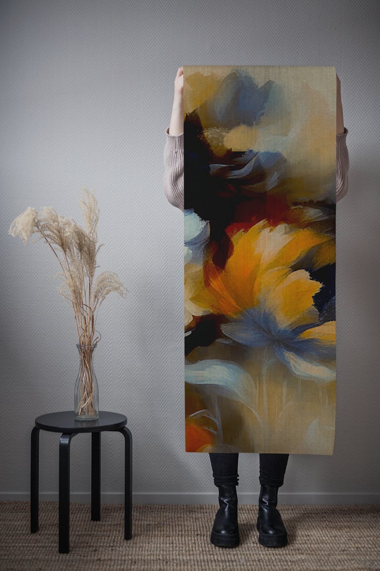 Windy Fall Flowers wallpaper roll