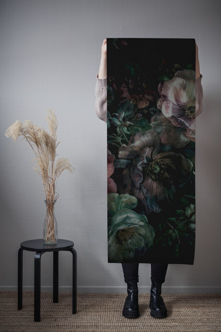 Moody Night Garden Floral wallpaper roll