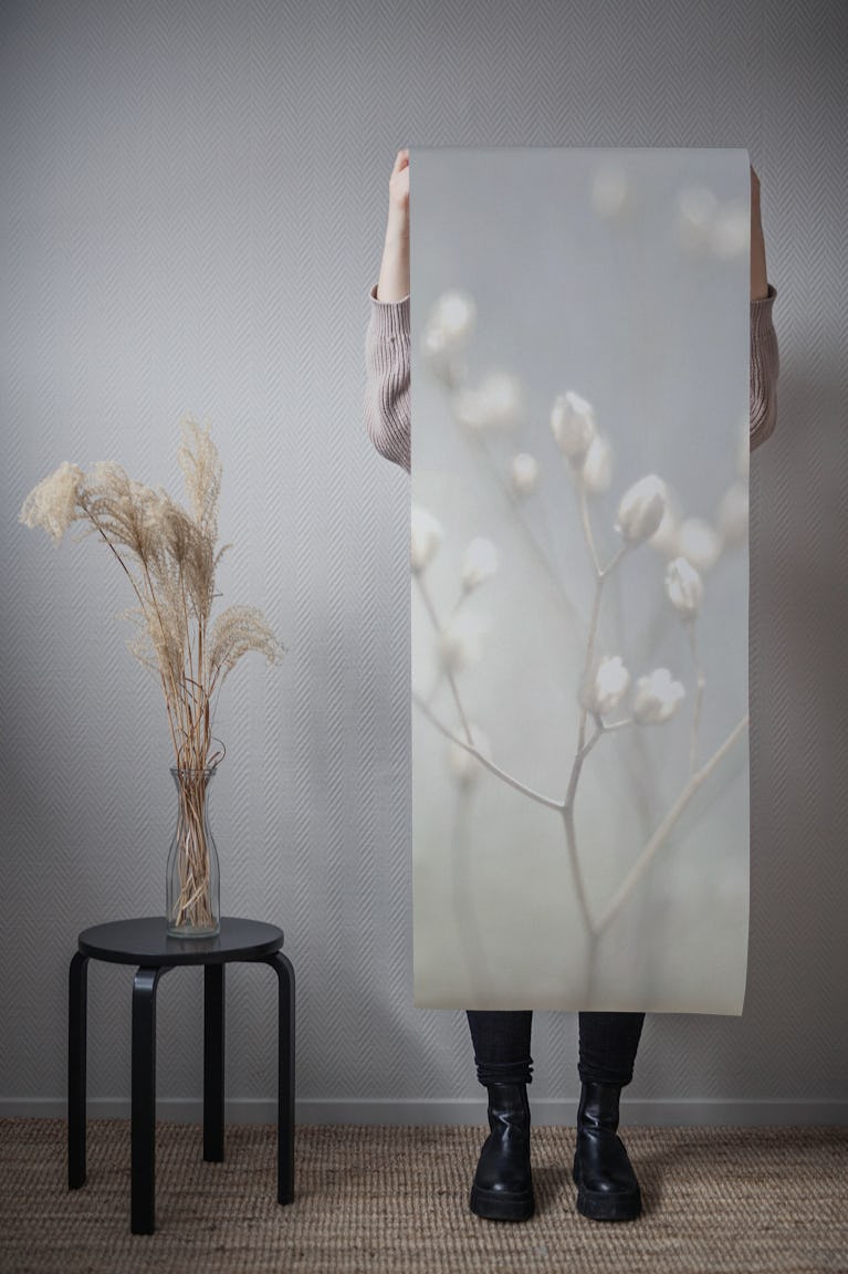 botanical light pale soft tones wallpaper roll