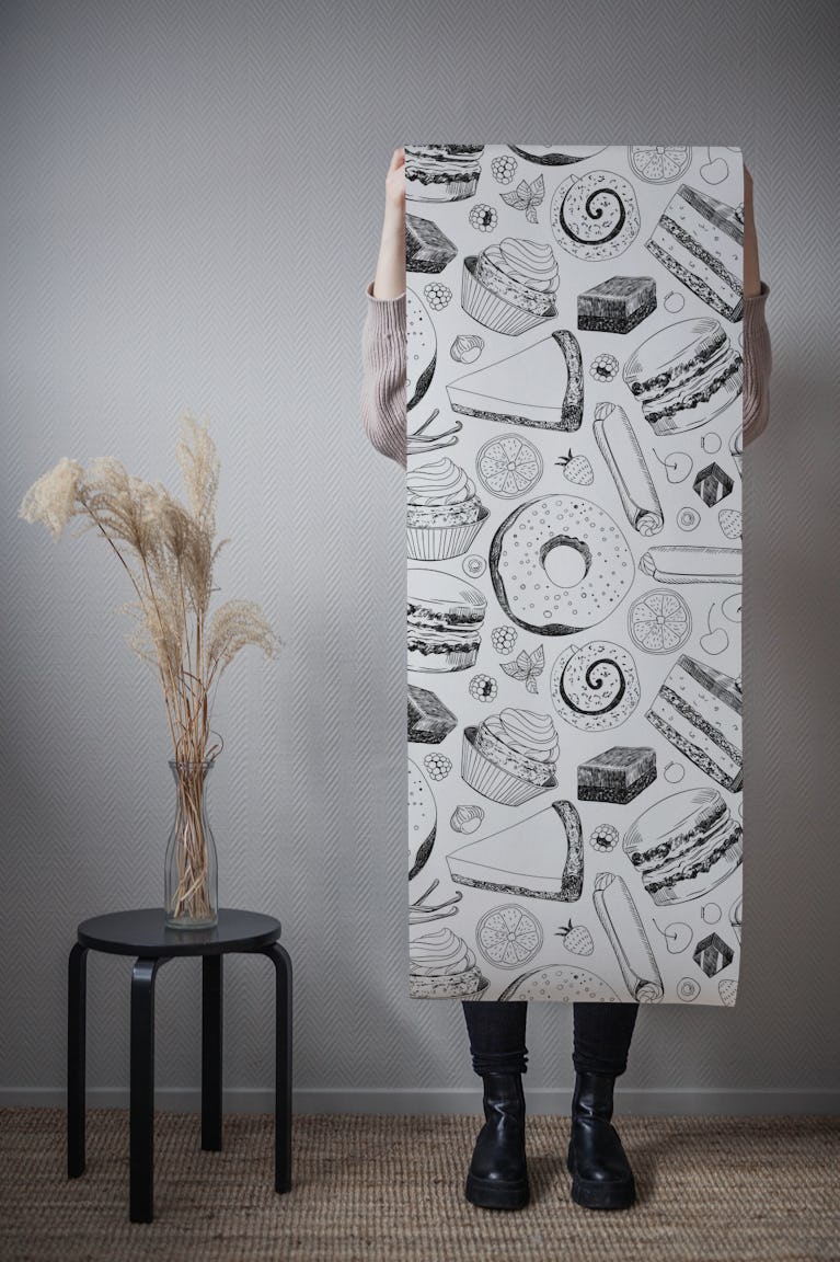 Delicious pattern wallpaper roll