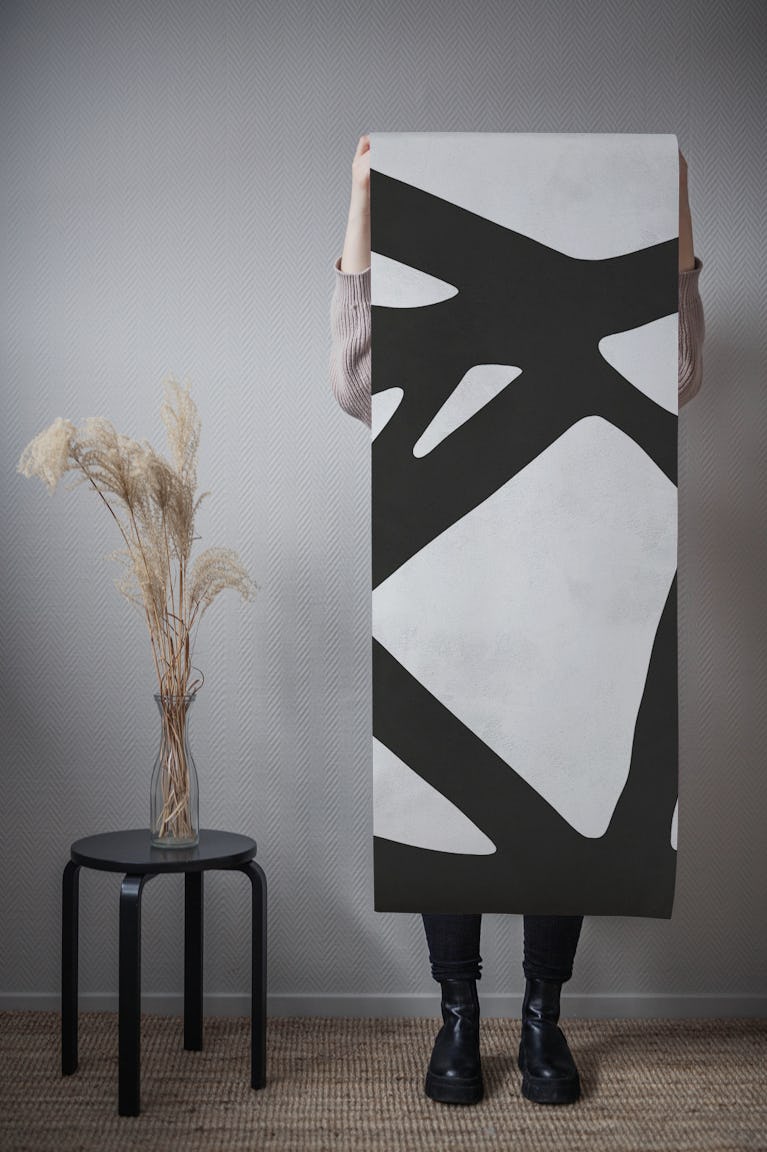 Black and white strokes VIII wallpaper roll