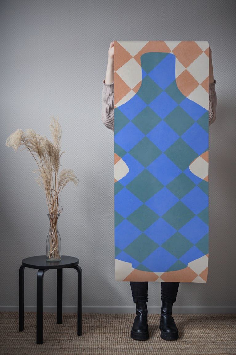 Vase illustration 8 wallpaper roll