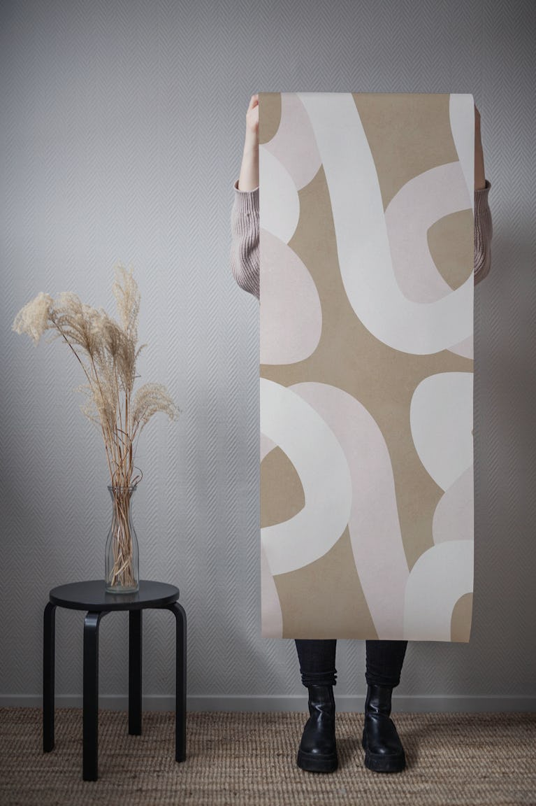 Lines on beige background 6 wallpaper roll