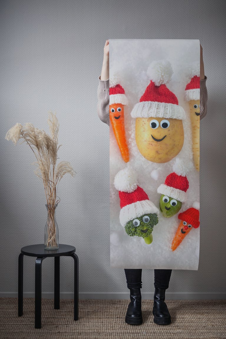 Festive Veggie Delight wallpaper roll