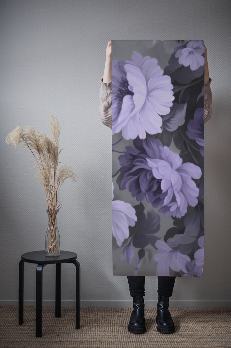 Nostalgic Flower Garden Purple wallpaper roll