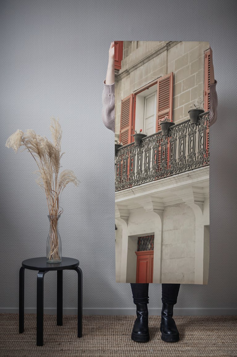 Traditional Maltese houses wallpaper roll