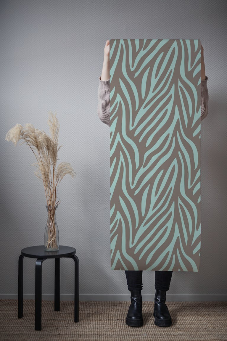 Taupe Sage animal print pattern wallpaper roll