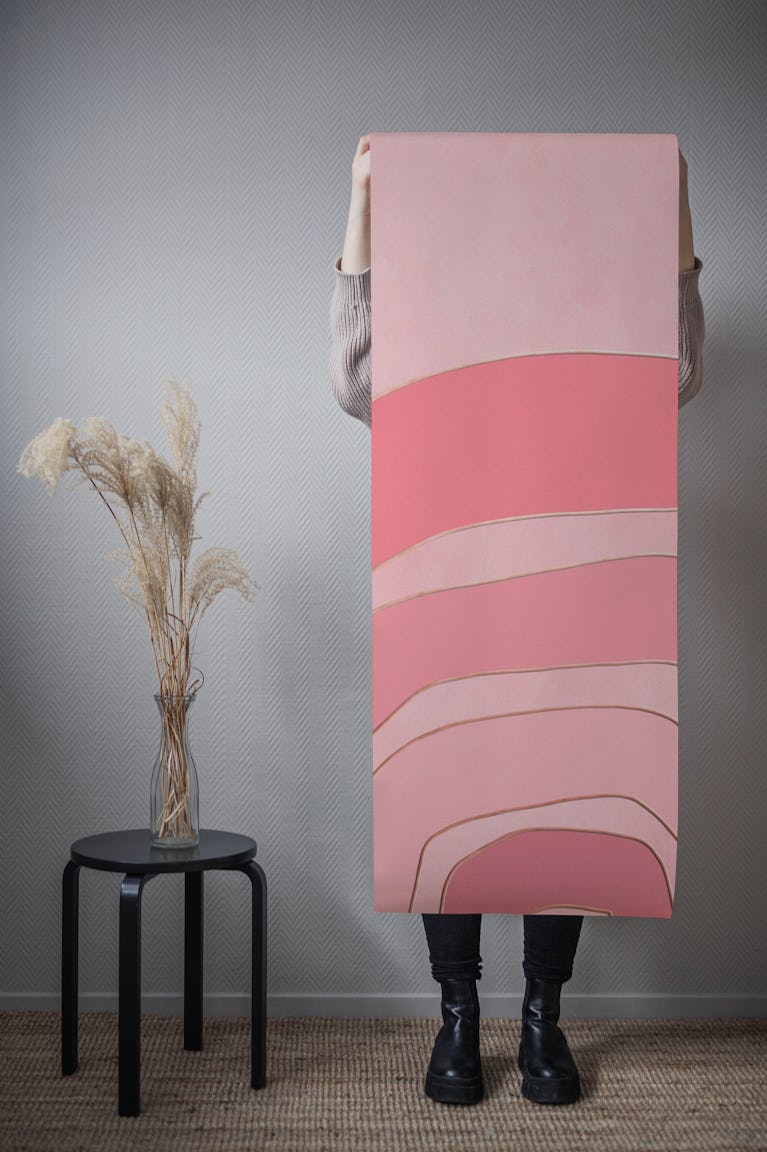 Boho Rainbow Pastel Pink wallpaper roll