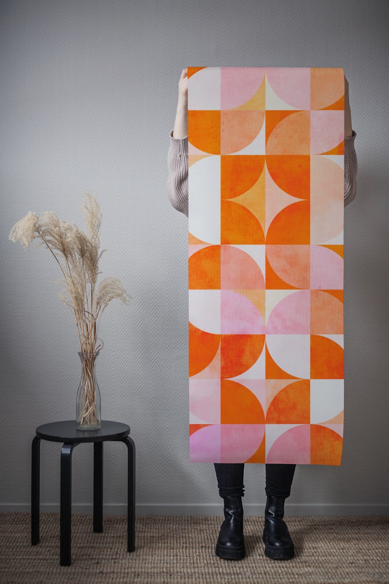 Sunrise Mid-Century Modern Bauhaus wallpaper roll
