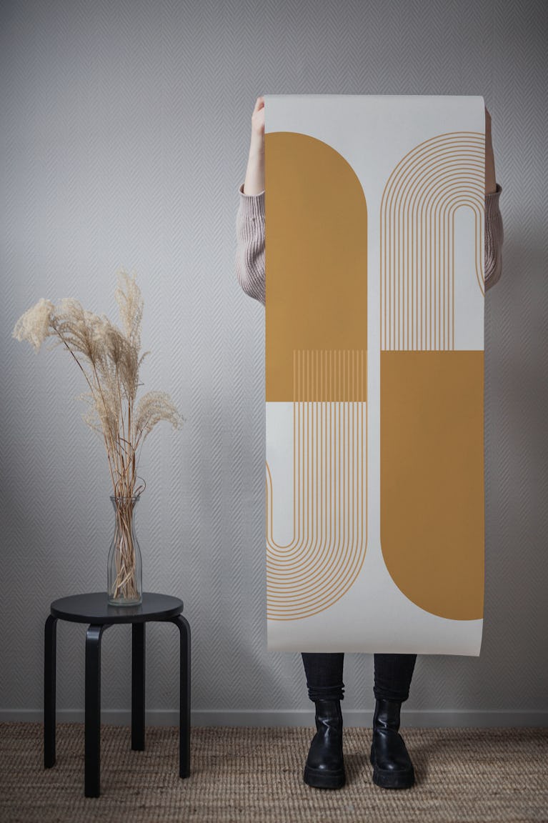 Abstract Mid Century Fall Arch Geo wallpaper roll