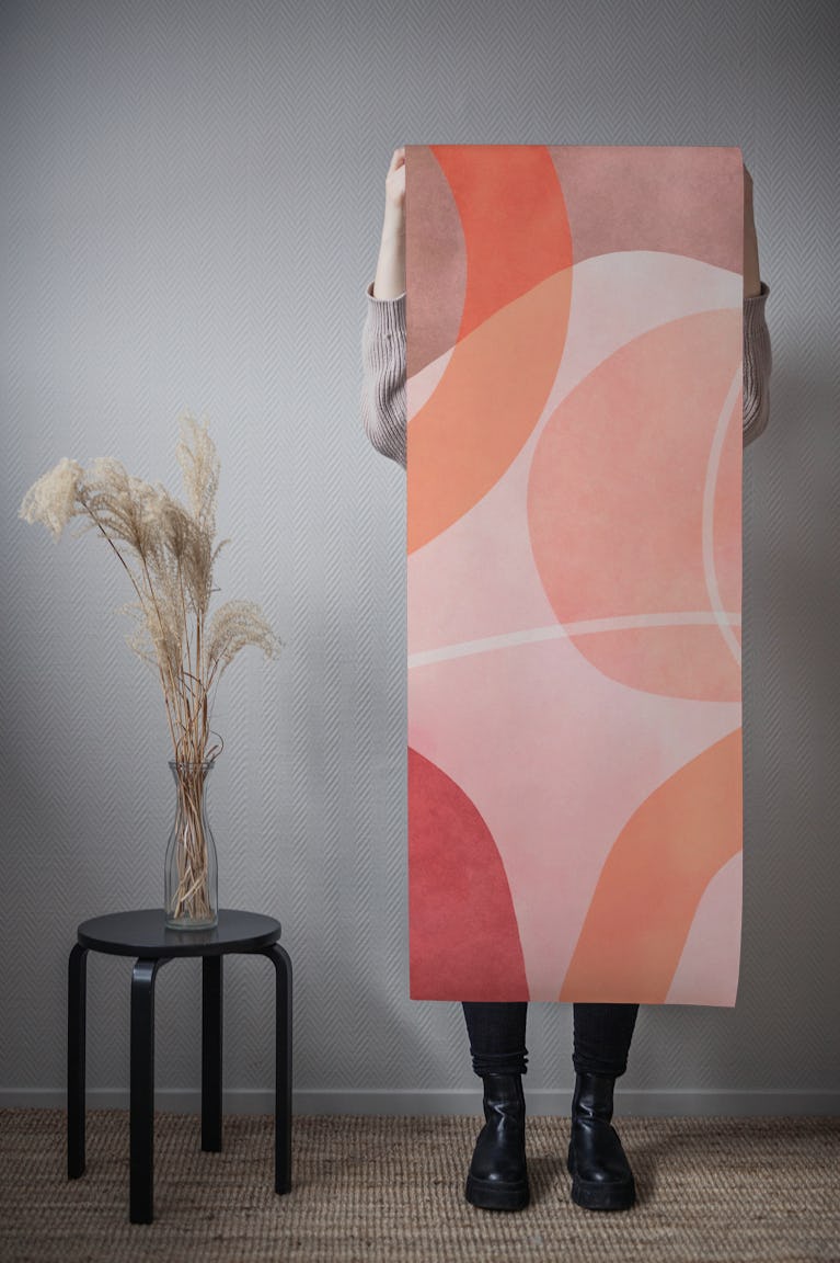Vibrant Move Bold Balance Pink Coral Peach wallpaper roll