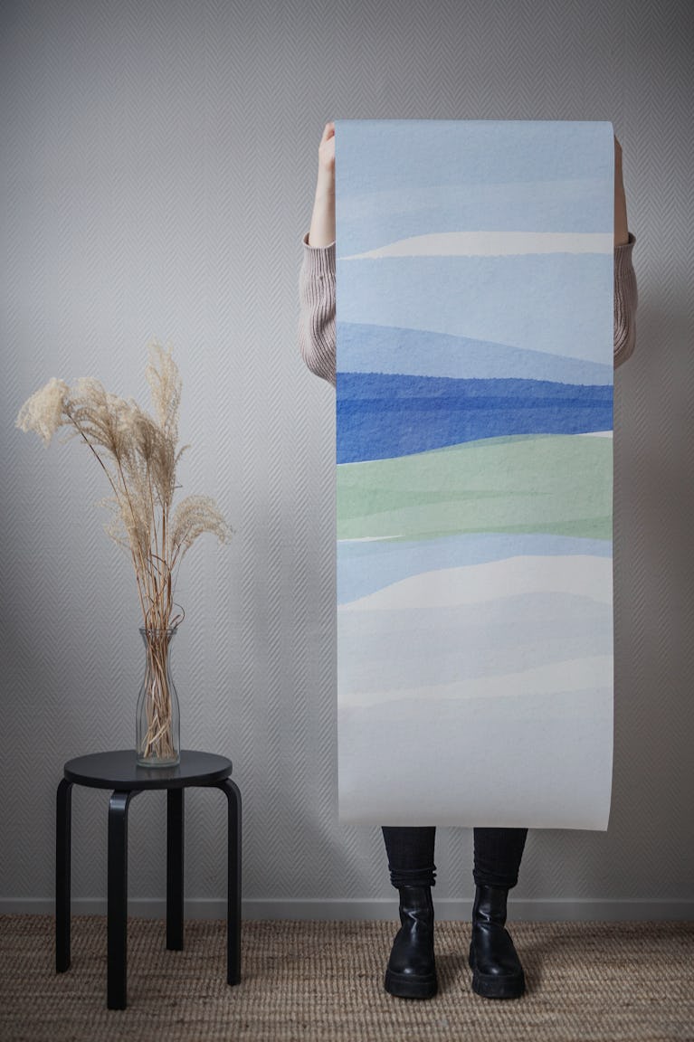 French Blue Coast wallpaper roll