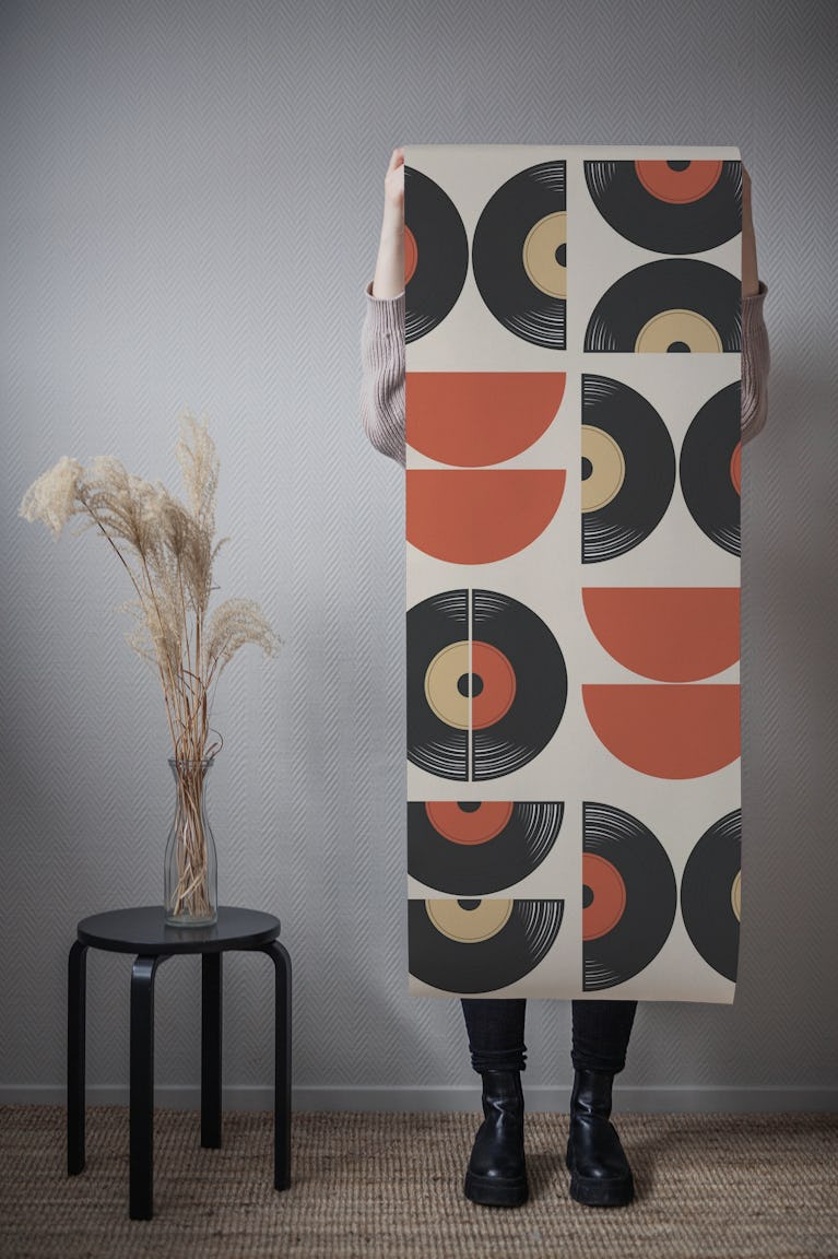 Mid Century Bauhaus Music Geometry wallpaper roll