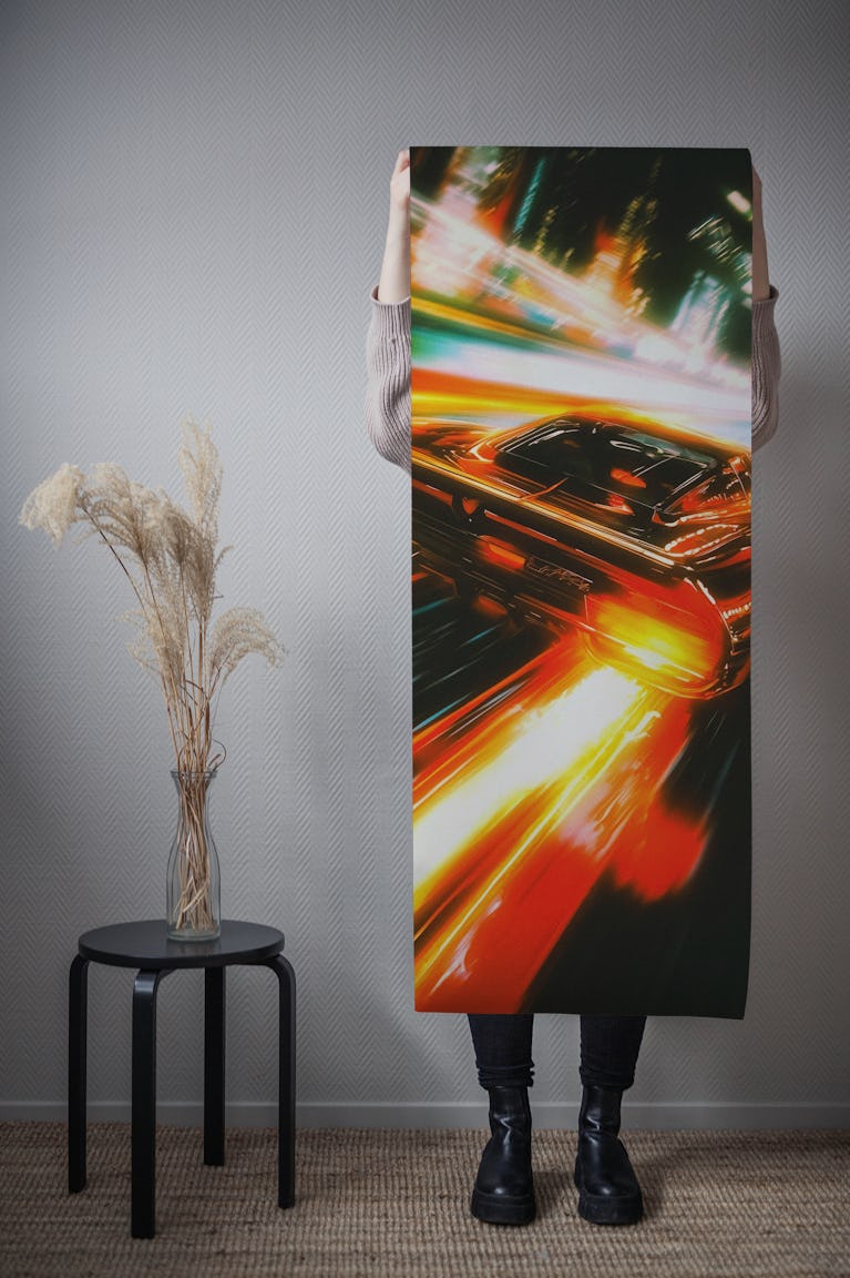 Neon Speed Rush wallpaper roll