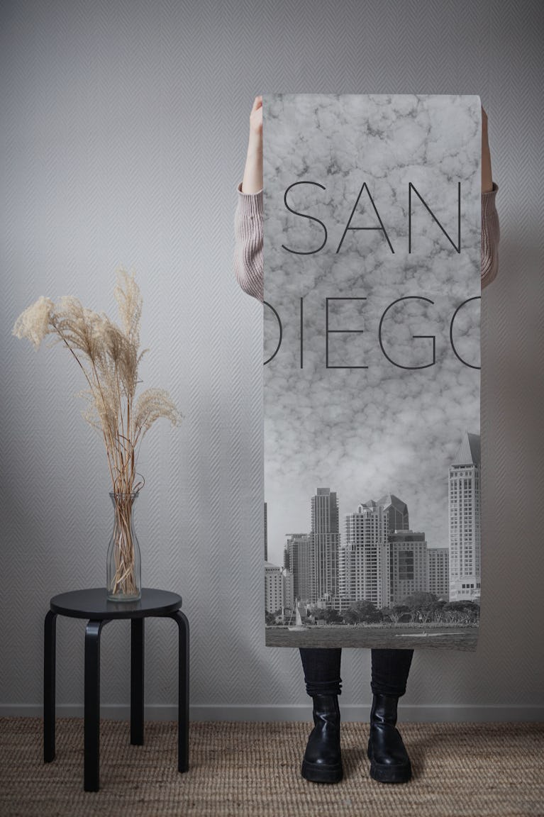 SAN DIEGO Skyline | Minimalist wallpaper roll