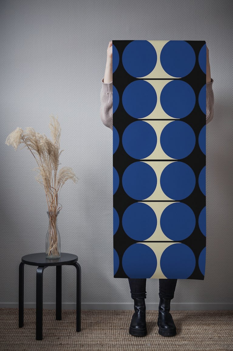 Navy Cutouts wallpaper roll