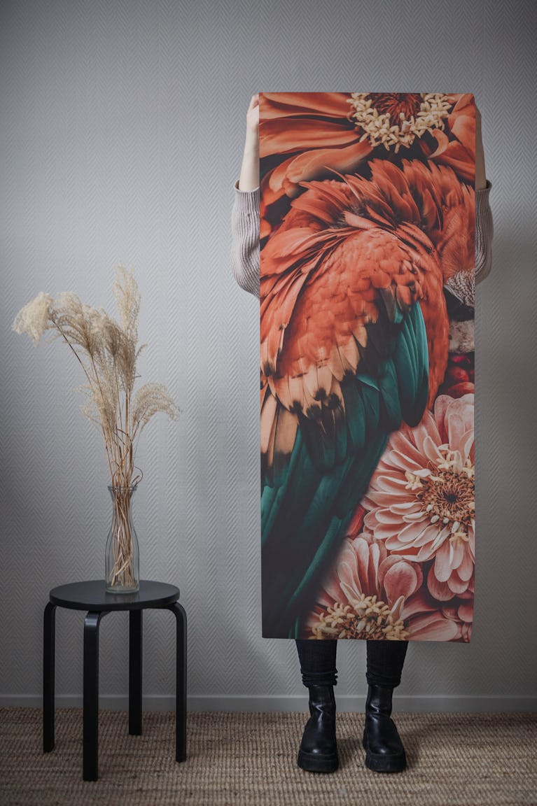 Exotic Bird and Flowers wallpaper roll