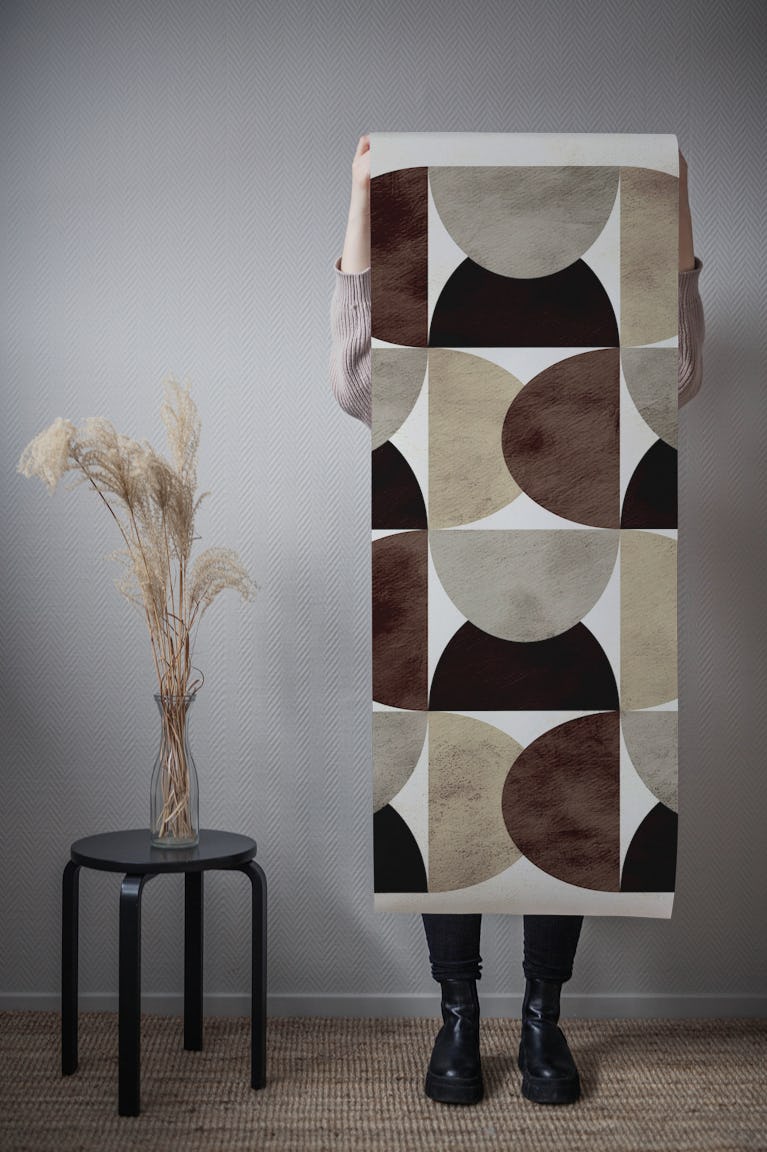 Earthy Tones Geometrix wallpaper roll