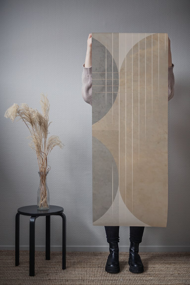 Modern Geometric Vintage Shapes wallpaper roll