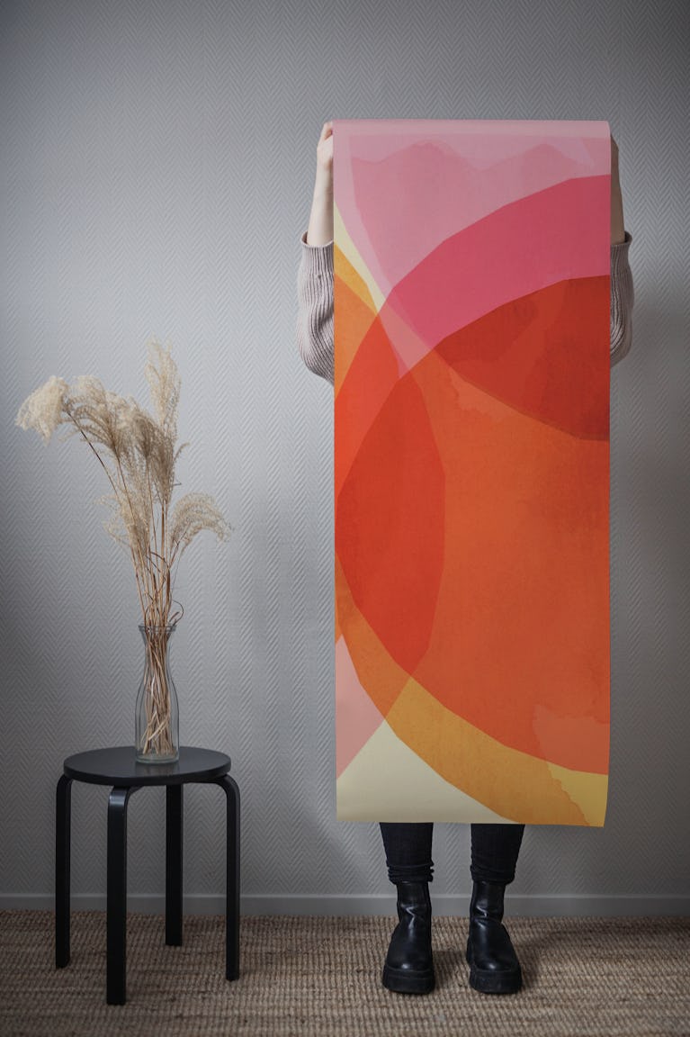Warm Geometric Shapes wallpaper roll