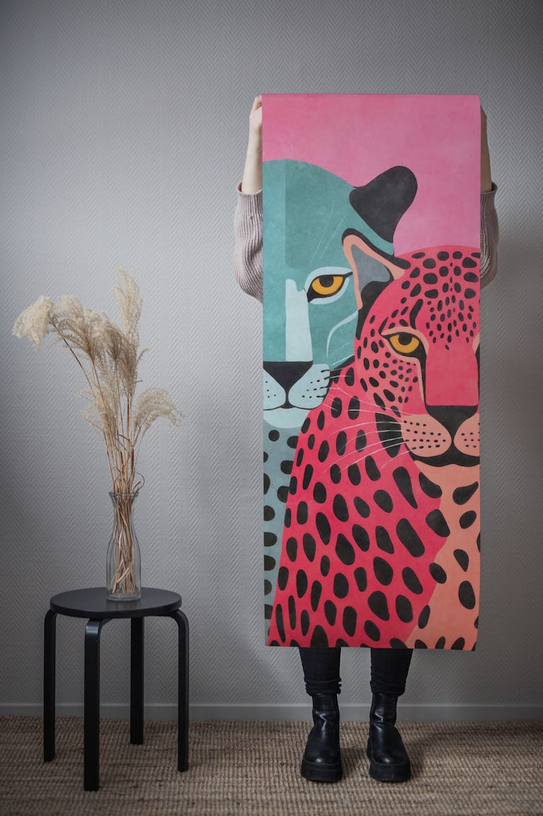 Cheetah Love Exotic Feline Duo wallpaper roll